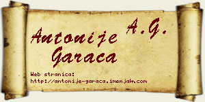 Antonije Garača vizit kartica